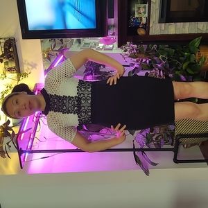 Zara Woman Dress Medium Black White